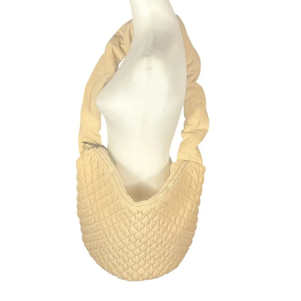 Free People Movement Quilted Pucker Up Bag NWOT Home Plate Ivory Fleece Carryall